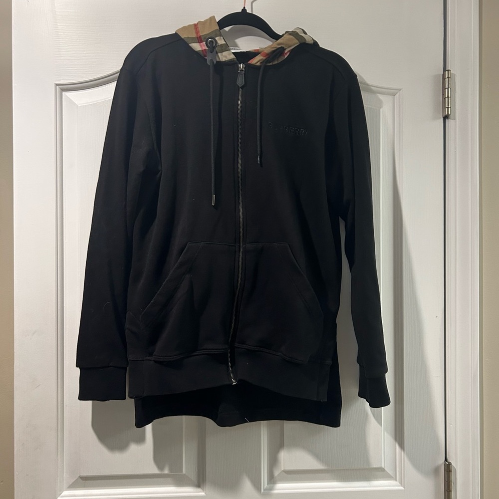 Burberry check-pattern zip-up hoodie